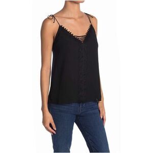 7 For All Mankind Lace-Up V-Neck Camisole